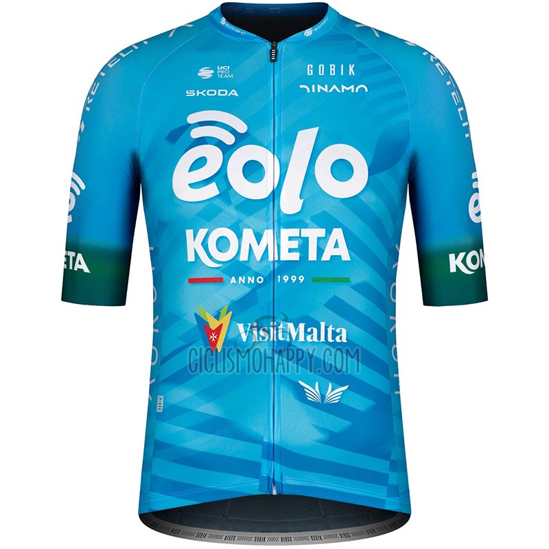 Eolo Kometa Cycling Jersey Bib Short 2023 Men Short Sleeve Blue